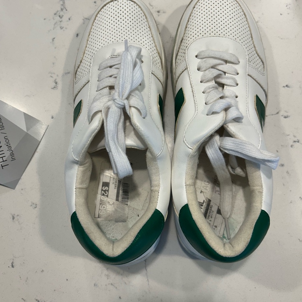 Mia White And Green Tennis Shoes - Picture 3 of 5